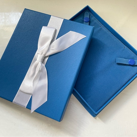 Blue Topaz Heart Pendant Hand Cut 4 Carats Diamonds 18K Gold Vermeil Gif… - Picture 5 of 6